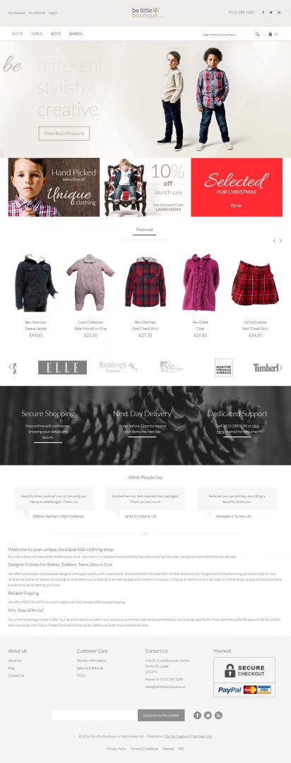 Ecommerce Website Design London & Leeds, Website Design Portfolio Example